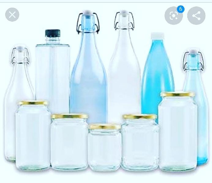 Food glass bottles, Color : Off White,Transparent