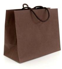 Brown Loop Handle Paper Bag, Pattern : Plain