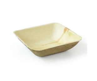 4 Inch Areca Square Bowl, for Serving Food, Feature : Disposable, Light Weight