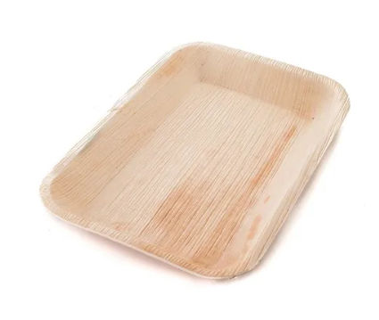 Areca Rectangular Plate, for Serving Food, Size : 9x6 Inch