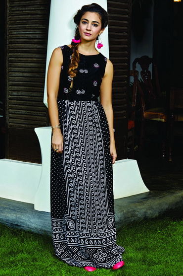 Satin Georgette Printed Maxi, Technics : Knitted