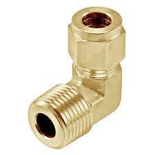 Coated Brass Compression Elbow, for Gas Fittings, Technics : High Density Polyethylene