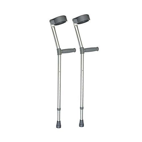 Polished Plain Elbow Crutches, Color : Silver