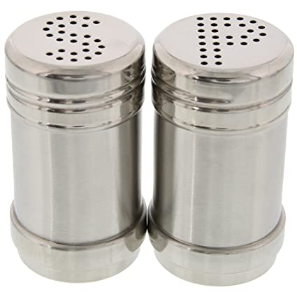 Stainless Steel Salt & Pepper Shaker, Color : Silver