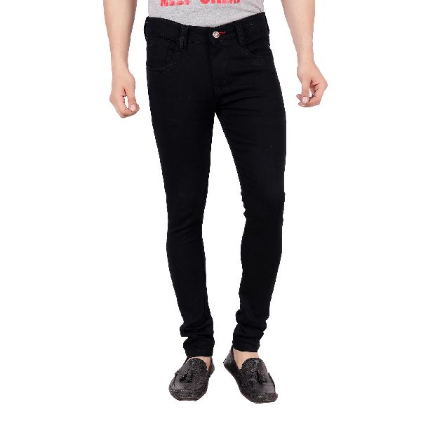 Cotton Black Slim Fit Jeans, Technics : Yarn Dyed, Pattern : Plain at ...