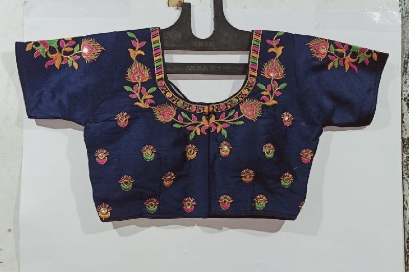 Designer Phantom Silk Embroidery Blouse, Size : XL