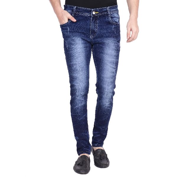 Plain Denim Rugged Slim Fit Jeans, Technics : Yarn Dyed