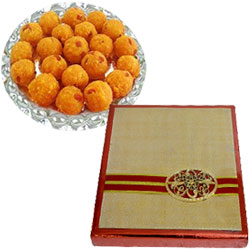 Appetizing Dry Fruits Gift Box With Boondi Ladoo From Haldiram