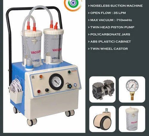Automatic Noiseless Suction Machine, For Medical, Dental, Surgery Category Treatment, Life Support