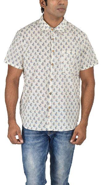 Printed Cotton Half Sleeve Shirt, Size : M, XL