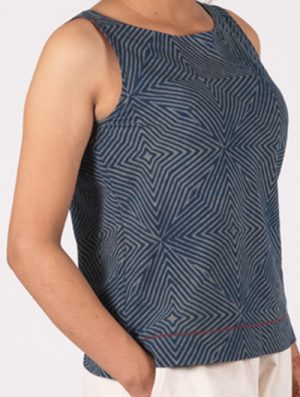 Printed Cotton Sleeveless Crop Top, Size : M, XL