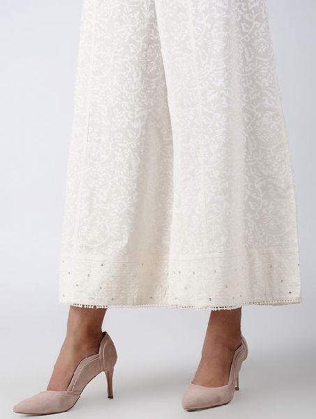 Plain Cotton White Palazzo Pant, Feature : Anti-Wrinkle, Quick-Dry