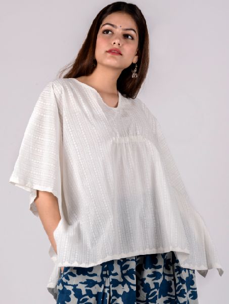 Pure Cotton White Top, Technics : Woven