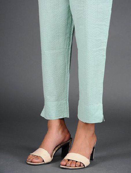 Cotton Plain Woven Green Pant, Occasion : Casual Wear, Party Wear