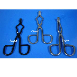 MILD STEEL CRUCIBLE TONGS, 200MM, for Clinic, Laboratory, Color : Silver