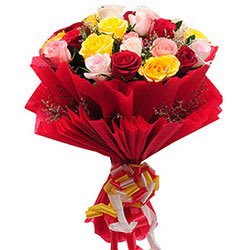 Awesome Mixed Roses Bouquet, Occasion : Birthday, Festivals, Wedding