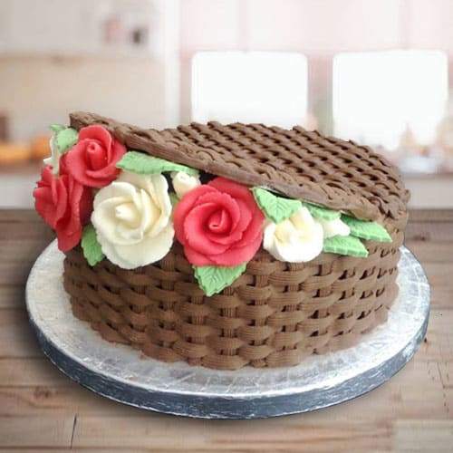 Basket Rose Party Cake – Fiona's Bakery & Deli – Fort Collins, CO