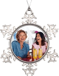 PERSONALIZED SNOWFLAKE ORNAMENTS WITH PHOTO FRAMES