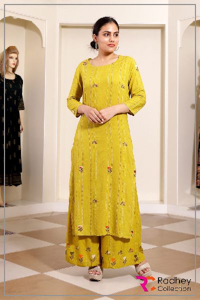 Designer Ladies Cotton Kurti Pant Set at Rs 899/piece, Kurti With Pants in  Surat