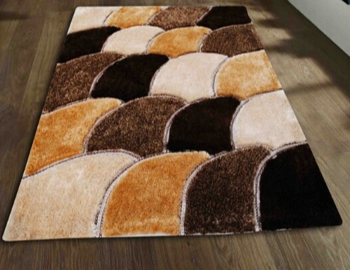 Maanvi Geometric Polyester Micro Shaggy Rugs, Color : Multicolor