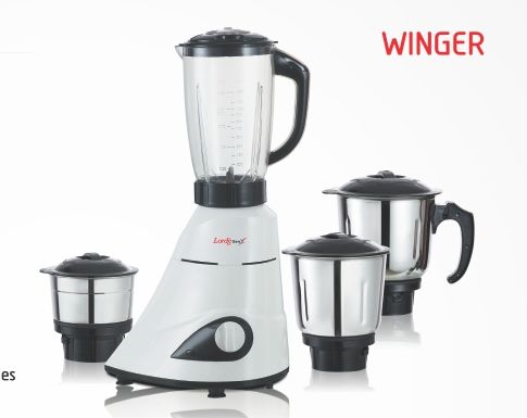 Winger 3 Stainless Steel With 1 Unbreakable Polycarbonate Jar Mixer Grinder