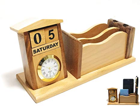 Table Clock Pen Stand