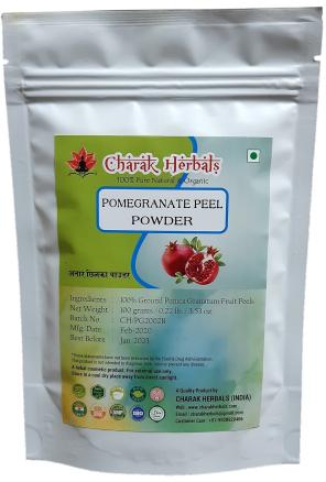 Charak Herbals Natural Pomegranate Peel Powder, for Face Pack, Packaging Size : 100g.