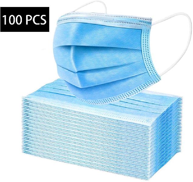 Non Woven Polypropylene Fabric Face Mask, for Clinic, Clinical, Hospital, Laboratory, Pharmacy, Rope material : Cotton