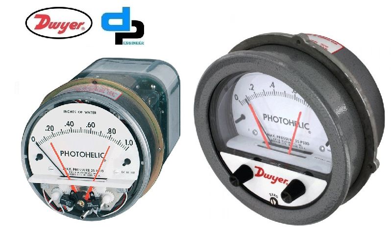 Dwyer A3001AV Photohelic Pressure Switch Gauge Range 0-1.0 Inch w.c.500-4000 FPM.