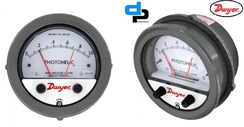 Dwyer A3000-20KPA Photohelic Pressure Switch Gauge Range 0-20 kPa.