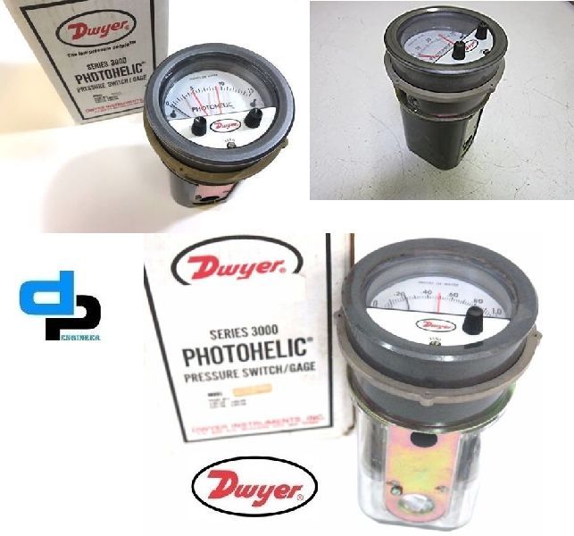 Dwyer A3000-00N Photohelic Pressure Switch Gauge Range .05 To .20 Inch