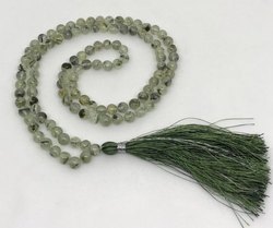 Glass Prehnite mala beads