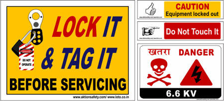 Printed PVC Lockout Tags, Size : 100x 150 mm