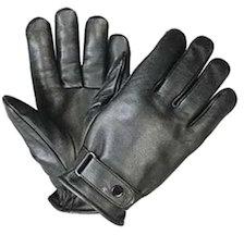 Black Plain Leather Gloves
