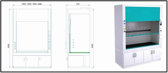 Rectangular Low Bench Type Fume Hood, for Laboratory Use