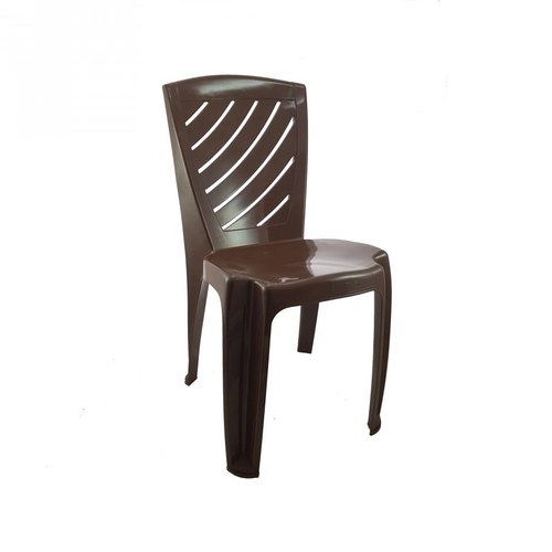 Plastic Armless Chair, Color : Brown