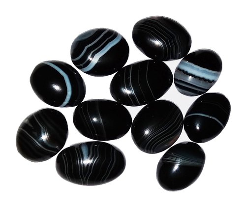 Oval Polished Natural Black Sulemani Gemstones