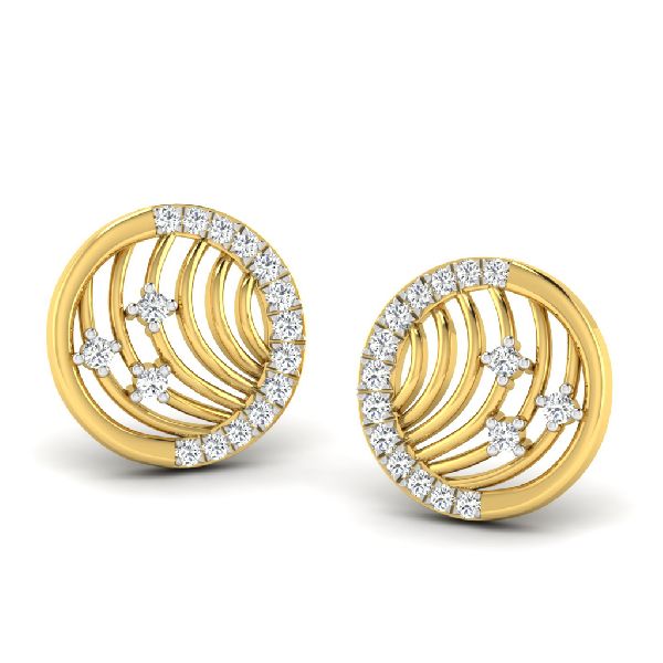 Real Diamond 054 Carats10K 4K 18K Yellow Gold Stud Earrings