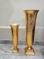 Home arts Gold Round Flower Vase