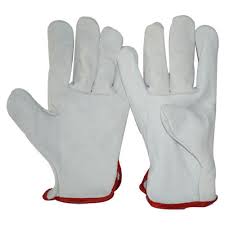 KEL Leather Driving Glove, Color : White