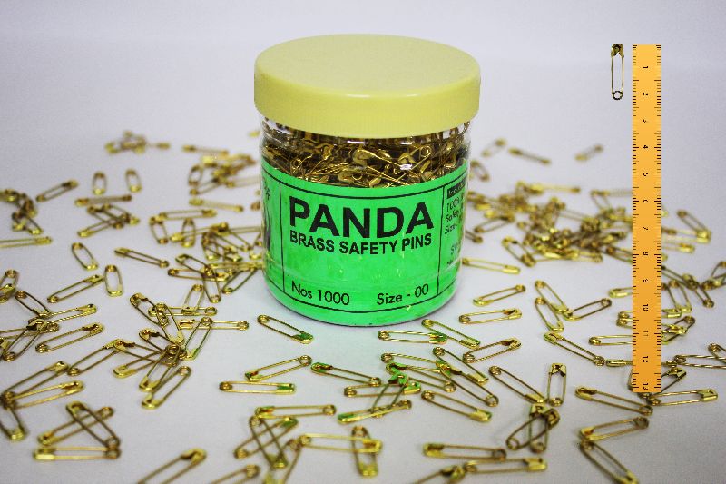 Polished Panda Brass Safety Pins, for Clothing, Size : 19mm.22mm
