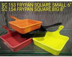 Studio Ceramic Square Fry Pan, Color : Red, Orange, Black, Yellow