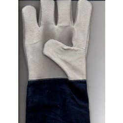 Industrial Leather Hand Gloves, Pattern : Plain