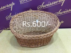 Round Cane Basket, Color : Wood color