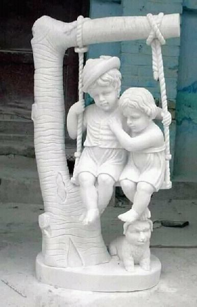Marble Children Statue