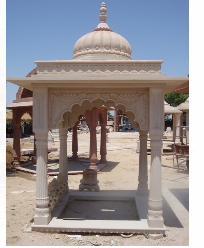 Polished Carved Marble Stone Temple, Color : White
