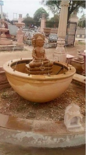 Polished Yellow Marble Fountain, for Garden, Outdoor, Feature : Bright Shining