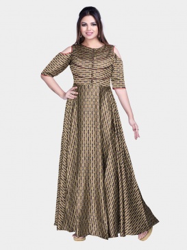 Digital Printed Long Gown, Size : M, XL
