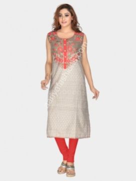 Straight Cut Embroidery Kurti