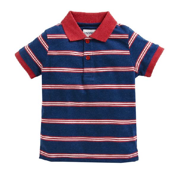 Striped Cotton Boys Polo T-Shirts, Feature : Comfortable